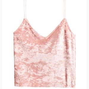 Soft pink crushed velvet tank